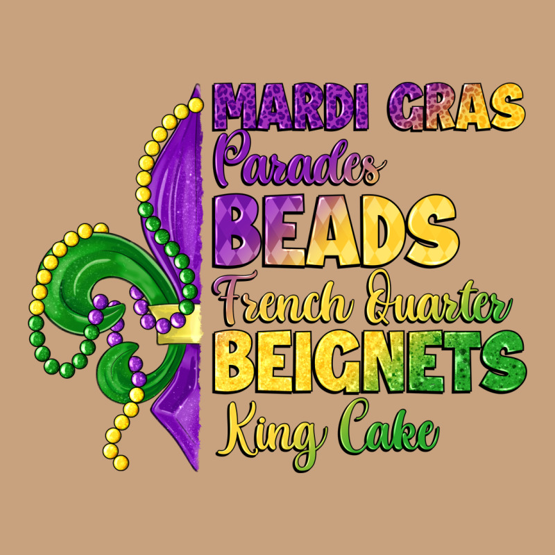 Mardi Gras Parades Beads French Quarter Beignets K Vintage Tee by LillyAllenDesigns | Teevron