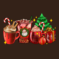 Christmas Coffee Cups With Gift And Christmas Tree Heavy Core Tee | Teevron