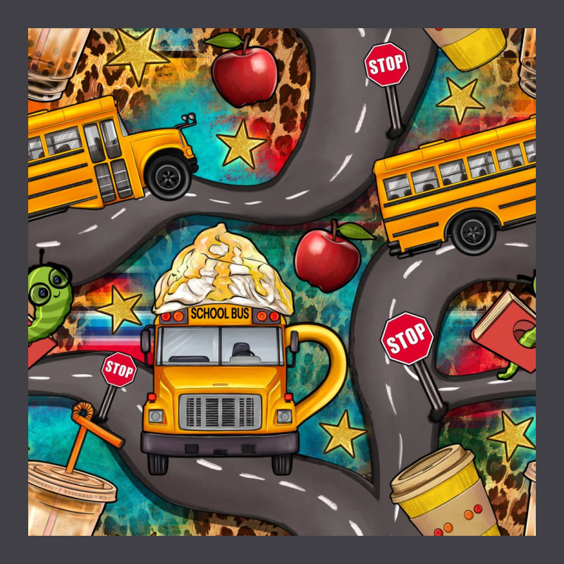 School Bus Coffee And Star With Leopard Seamless Pattern Bbs Heavyweight Hoodie by BundleAndBundleShop | Teevron