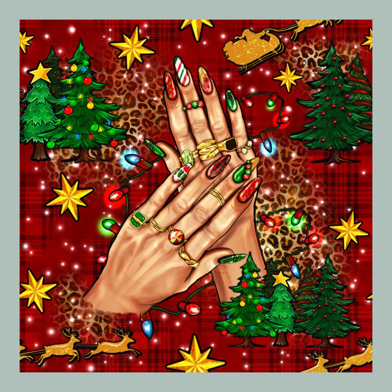 Christmas Nails And Trees With Leopard And Plaid Seamless Pattern Bbs Heavyweight Hoodie by BundleAndBundleShop | Teevron