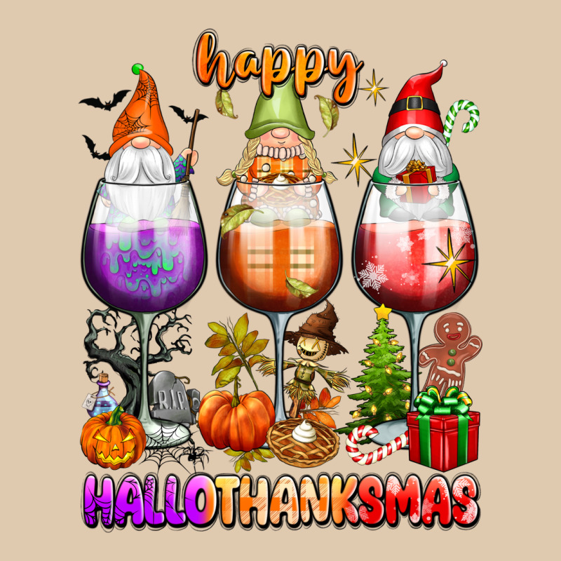Happy Hallothanksmas Wine Glasses And Gnomes Heavyweight Sweatshirt by texasbilliewilder | Teevron