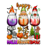 Happy Hallothanksmas wine glasses and gnomes | Teevron