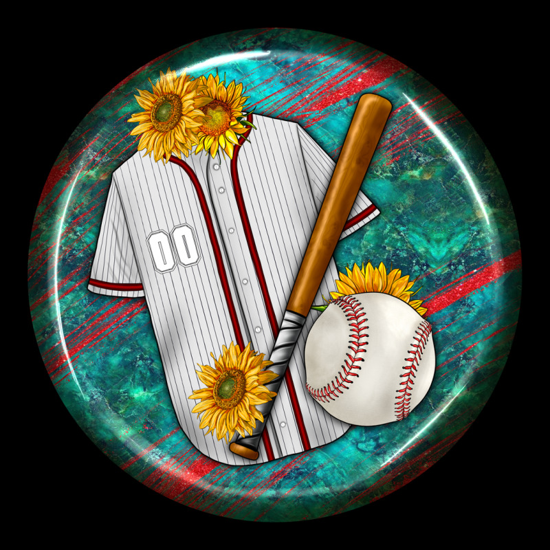 Baseball With Sunflower Round Earrings Premium Sweatshirt by BundleAndBundleShop | Teevron