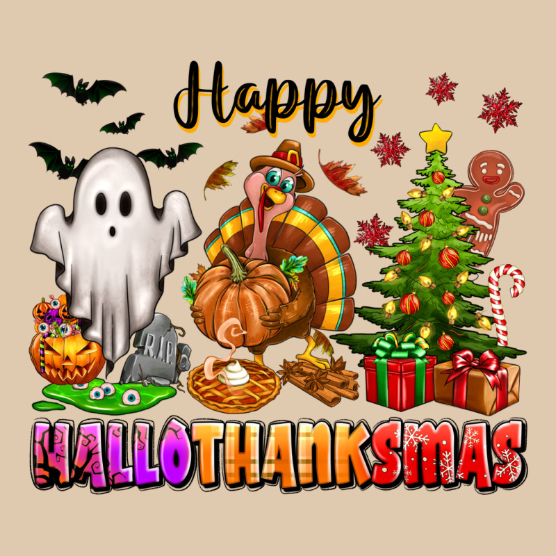 Happy Hallothanksmas With Ghost Turkey And Tree Heavyweight Sweatshirt by texasbilliewilder | Teevron