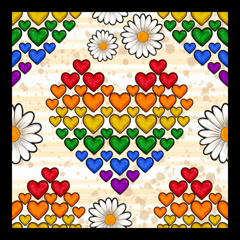 Pride Lgbtq Hearts And Daisy Seamless Pattern Premium Sweatshirt by BundleAndBundleShop | Teevron