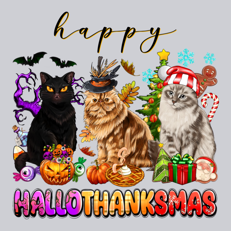 Happy Hallothanksmas Cats Heavyweight Sweatshirt by texasbilliewilder | Teevron