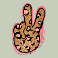 Gold Glitter Pink Leopard Peace Sign Ladies Tee | Teevron