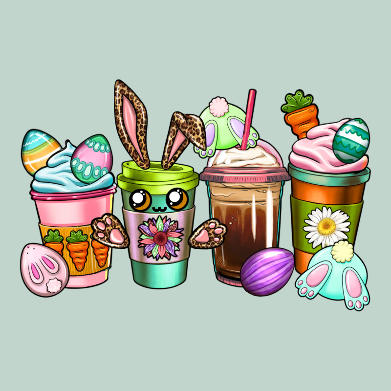 Easter Coffee Cups Easter Day Zipper Hoodie by CowGirlArtShop | Teevron