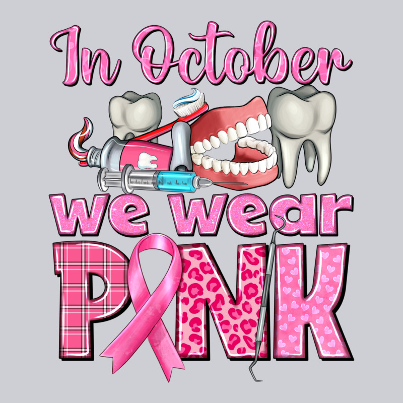 In October We Wear Pink Breast Cancer Awareness Heavyweight Sweatshirt by texasbilliewilder | Teevron