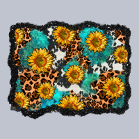 Cowhide Leopard Turquoise Sunflowers Pattern Olivia Premium Hoodie | Teevron