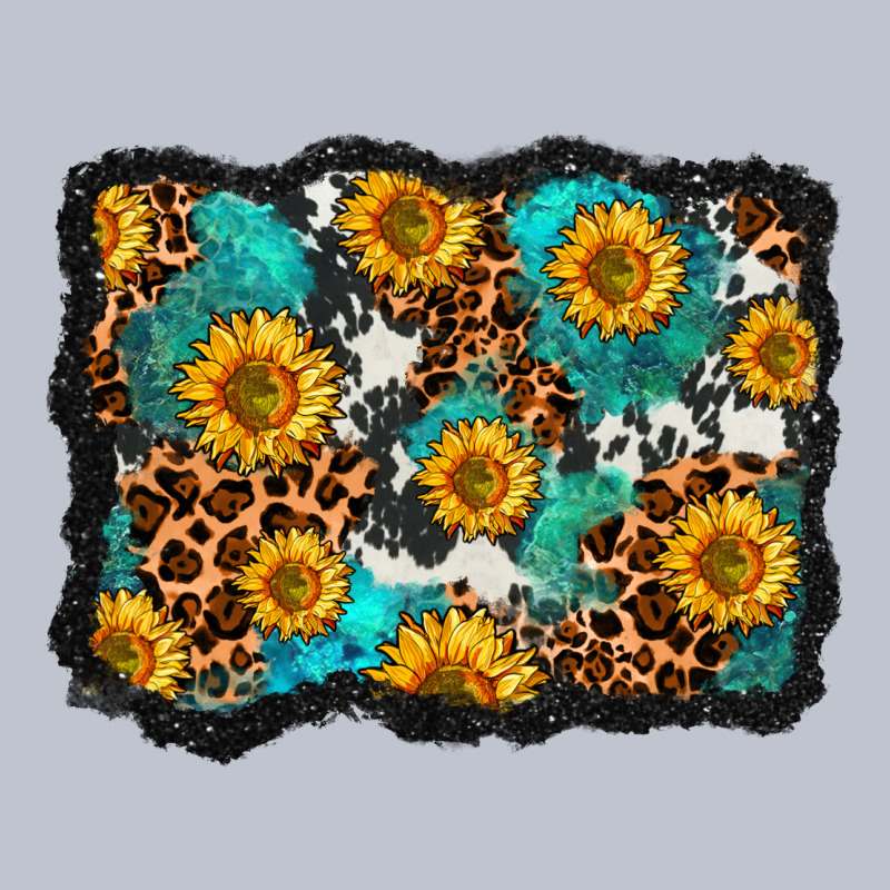 Cowhide Leopard Turquoise Sunflowers Pattern Olivia Premium Hoodie by OliviaCreatesArt | Teevron