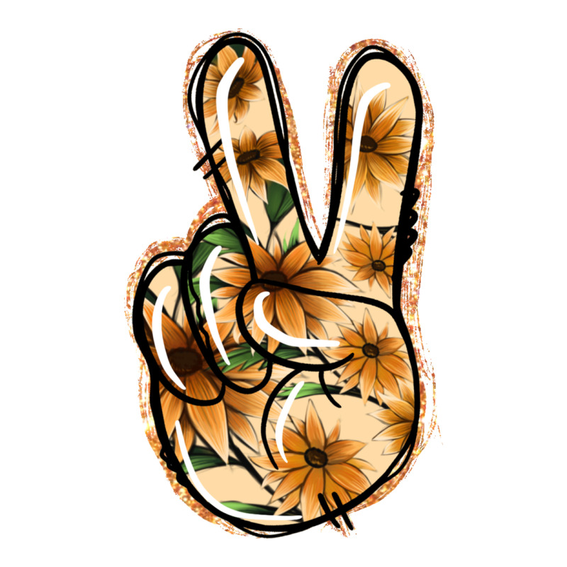 Floral Gold Peace Sign Ladies Tee by Jasminsmagicworld | Teevron