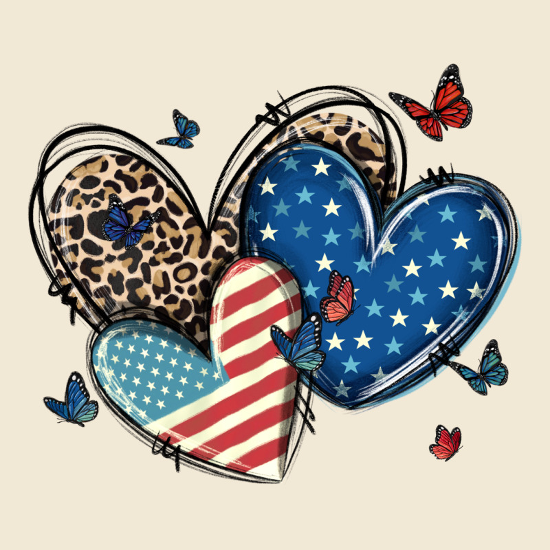 American Flag Leopard Hearts Premium Tee by MaliasSmallBusiness | Teevron