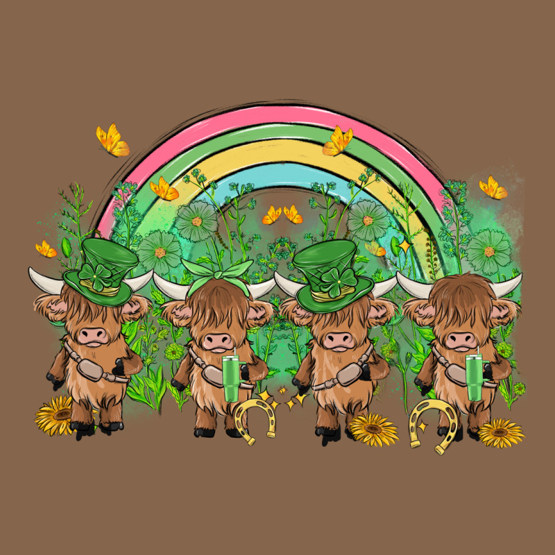 St Patrick's Day Baby Highland Cow Premium Tee by MaliasSmallBusiness | Teevron