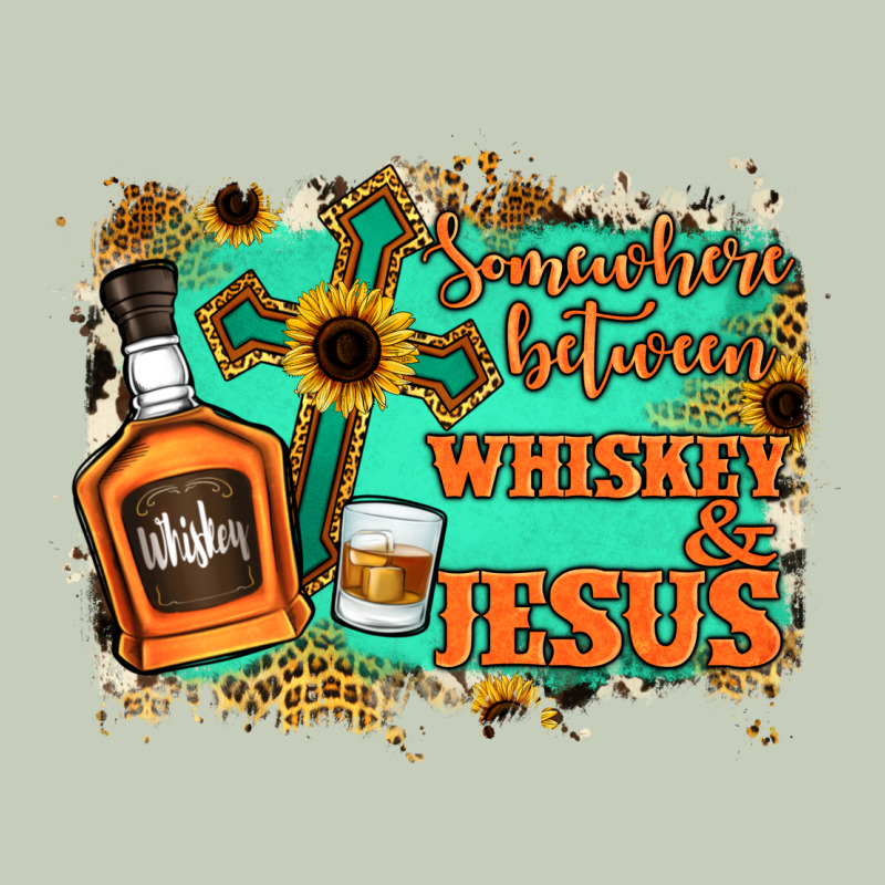 Somewhere Between Whiskey And Jesus Ladies Tee by Jasminsmagicworld | Teevron