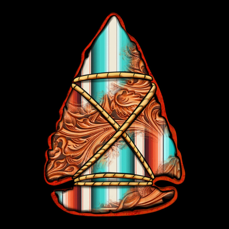 Turquoise Serape Tooled Leather Arrowhead Heavy Core Tee by Jasminsmagicworld | Teevron
