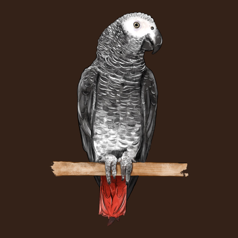 African Gray Parrot Bird Heavy Core Tee by LillyAllenDesigns | Teevron
