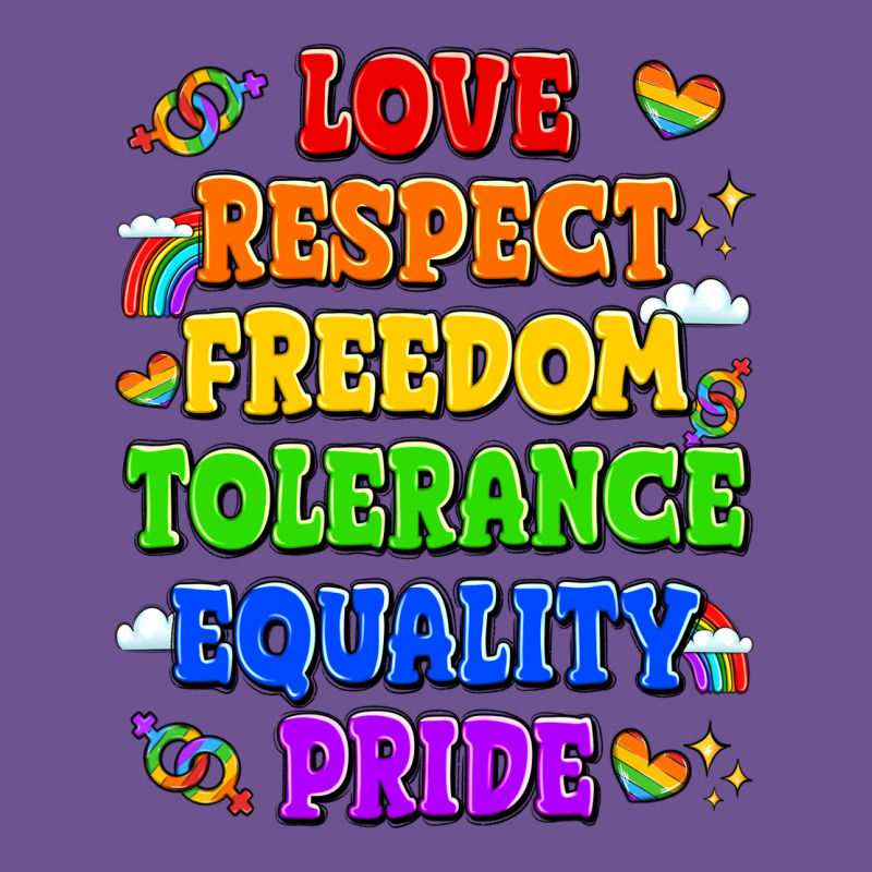 Love Respect Freedom Tolerance Equality Pride Vintage Tee by LillyAllenDesigns | Teevron