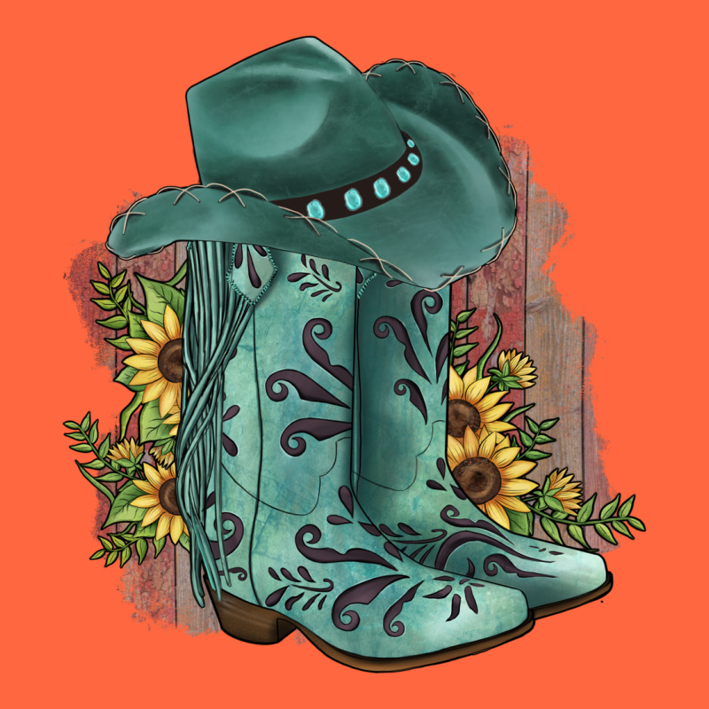 Turquoise Cowboy Boots Premium Hoodie by JahusDesignShop | Teevron