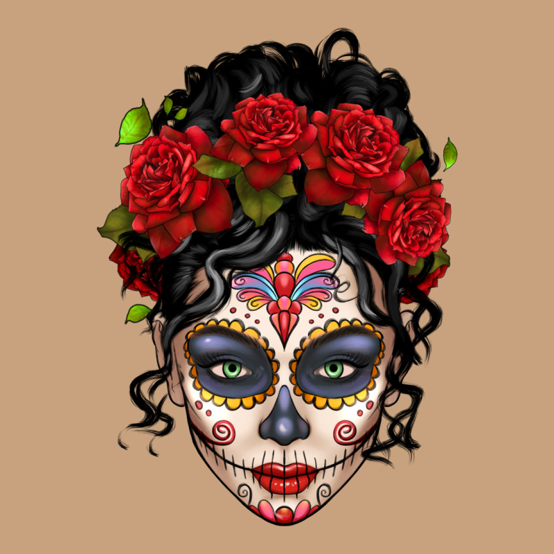 Mexican Sugar Skull Messy Bun Woman Vintage Tee by LillyAllenDesigns | Teevron