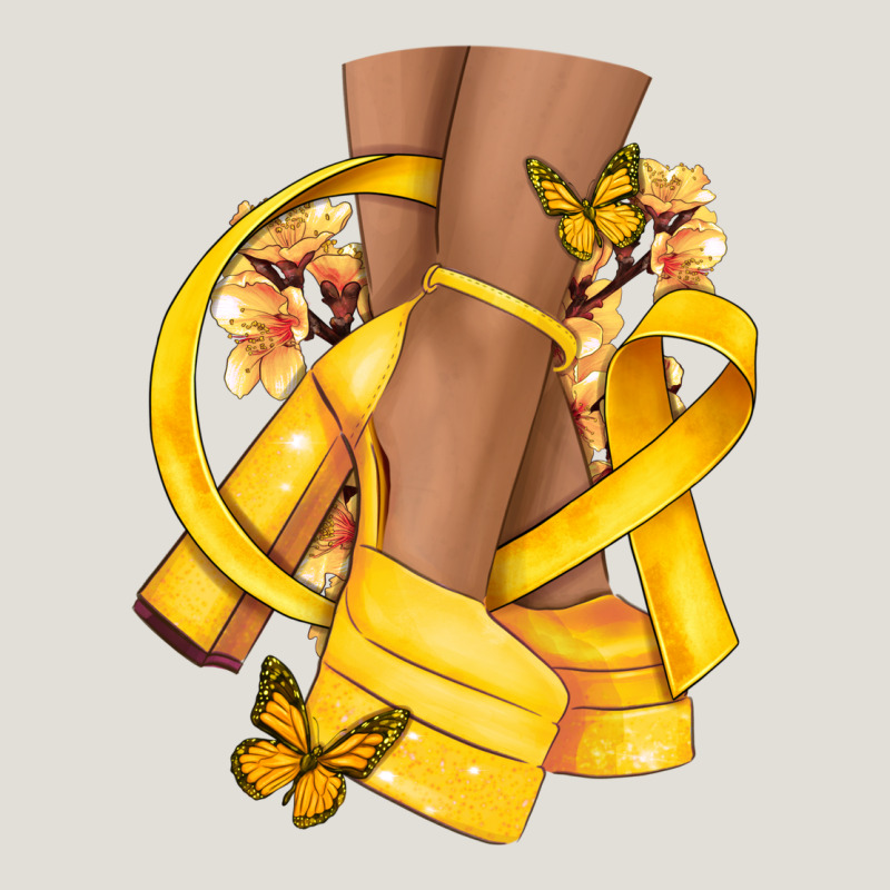 Childhood Cancer Diva Yellow Ribbon Heavy Core Tee by NancyCooperArtShop | Teevron