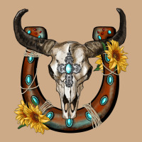 Bull Skull With Horseshoe Vintage Hoodie | Teevron
