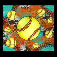 Softball Cowhide Turquoise Glitter Tumbler Heavy Core Tee | Teevron