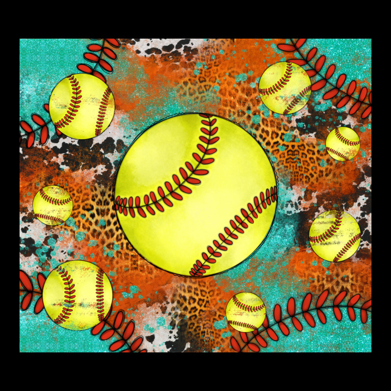 Softball Cowhide Turquoise Glitter Tumbler Heavy Core Tee by Jasminsmagicworld | Teevron