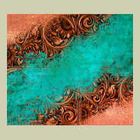 Leather Turquoise Glitter Tumbler Heavy Core Tee | Teevron