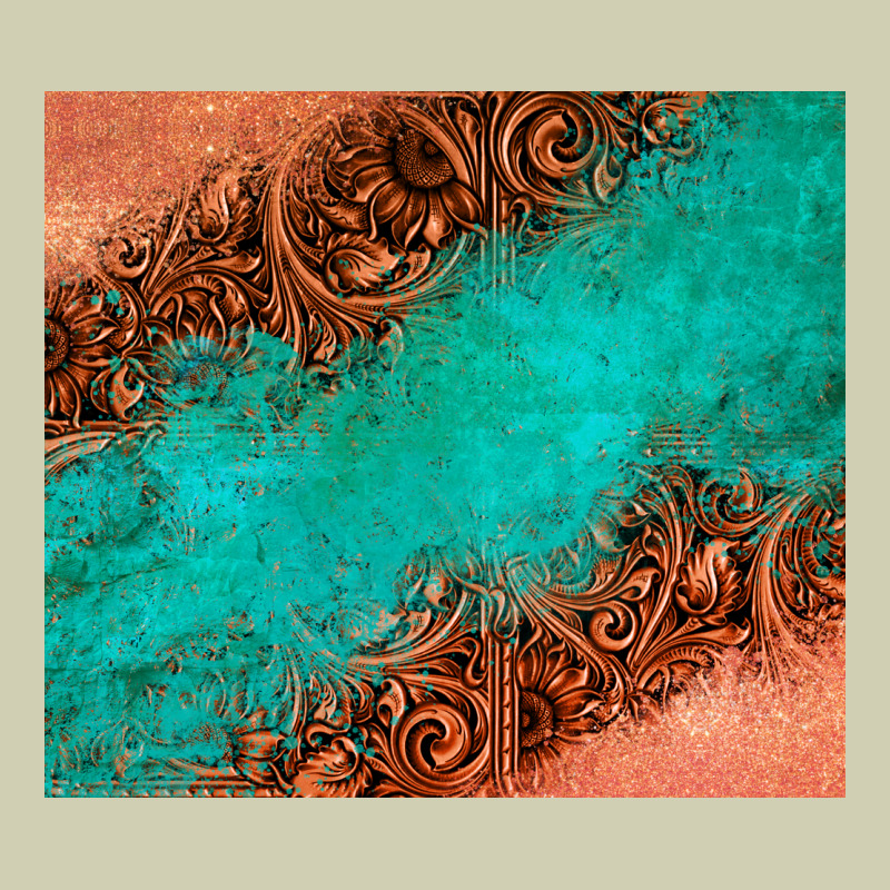 Leather Turquoise Glitter Tumbler Heavy Core Tee by Jasminsmagicworld | Teevron