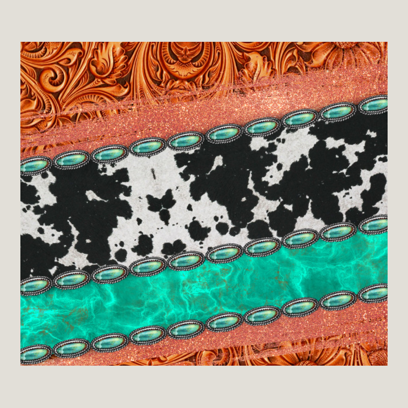 Western Turquoise Gemstone Cowhide  Leather Tumbler Heavy Core Tee by Jasminsmagicworld | Teevron