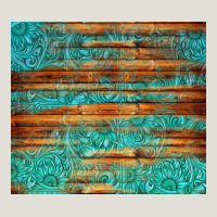 Turquoise  Leather And Wooden Pattern Tumbler Heavy Core Tee | Teevron