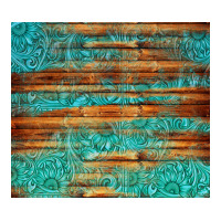turquoise  leather and wooden pattern tumbler | Teevron