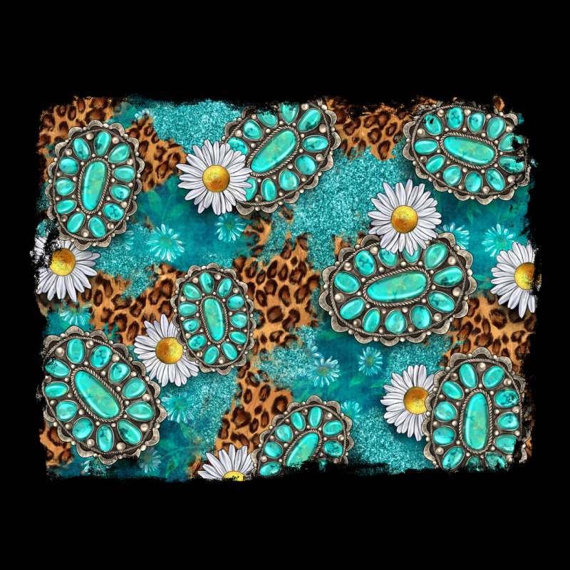 Leopard And Turquoise Gemstone Background Heavyweight Sweatshirt by texasbilliewilder | Teevron