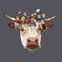 Hereford Cow With Floral Headband Vintage Hoodie | Teevron