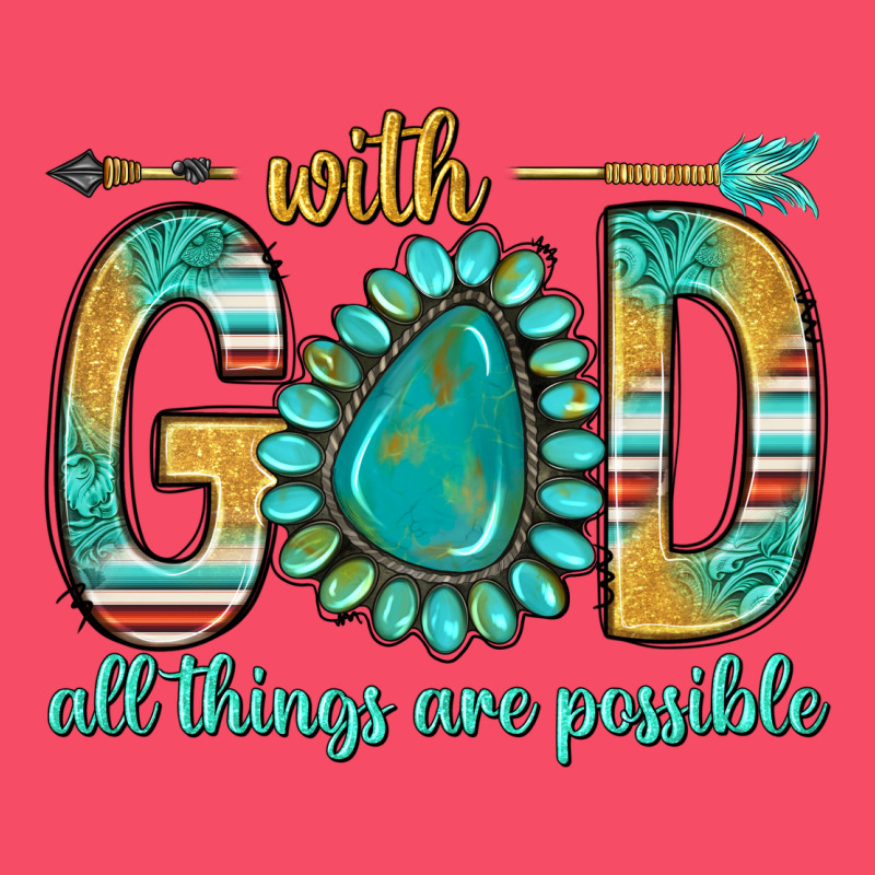 With God All Things Are Possible With Turquoise Gemstone Bbs Premium Sweatshirt by BundleAndBundleShop | Teevron