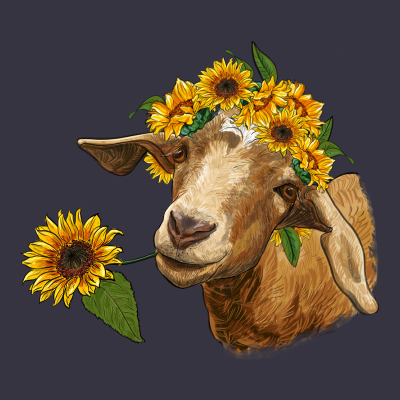 Goat With Sunflower Vintage Hoodie by RanaPortraitStore | Teevron