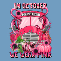 In October We Wear Pink Halloween School Bus Urban Heavy Tee | Teevron