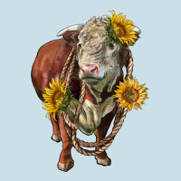 Hereford Bull Rope And Sunflowers Ladies Tee | Teevron