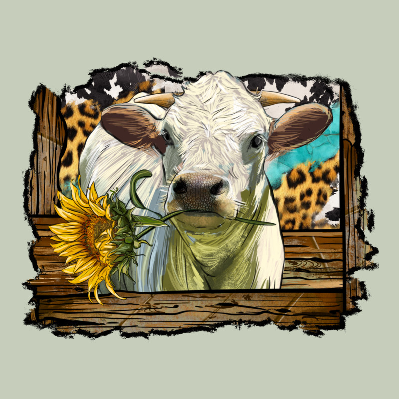 Charolais Heifer With Western Background Ladies Tee by LillyAllenDesigns | Teevron