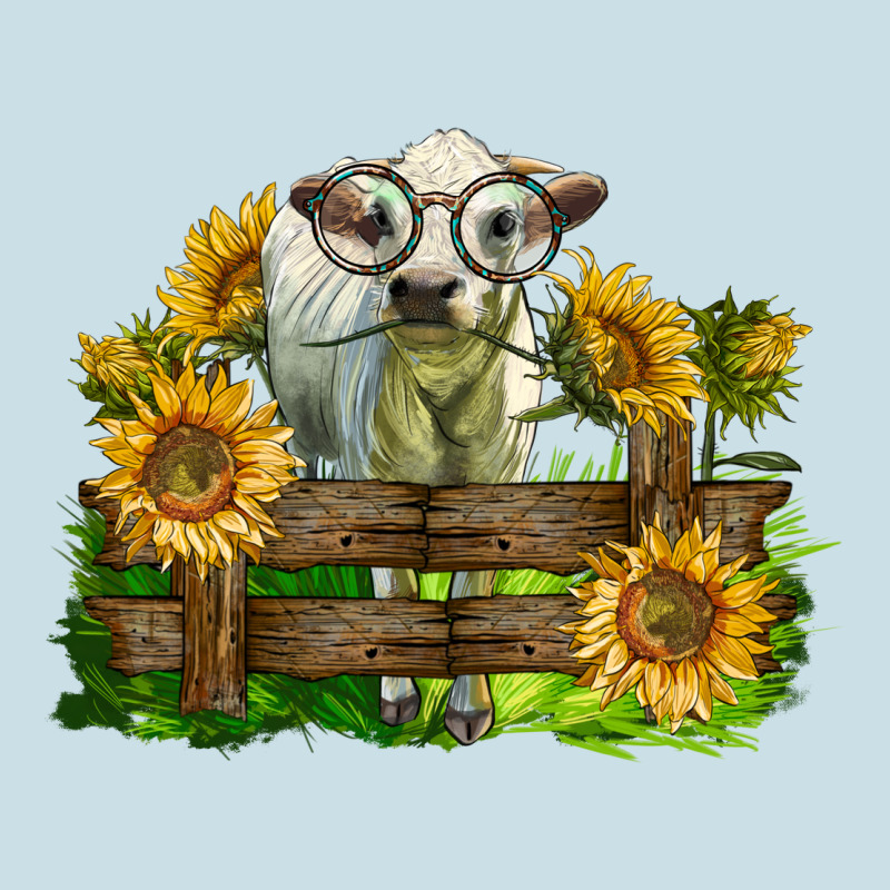 Charolais Heifer With Sunflowers Ladies Tee by LillyAllenDesigns | Teevron