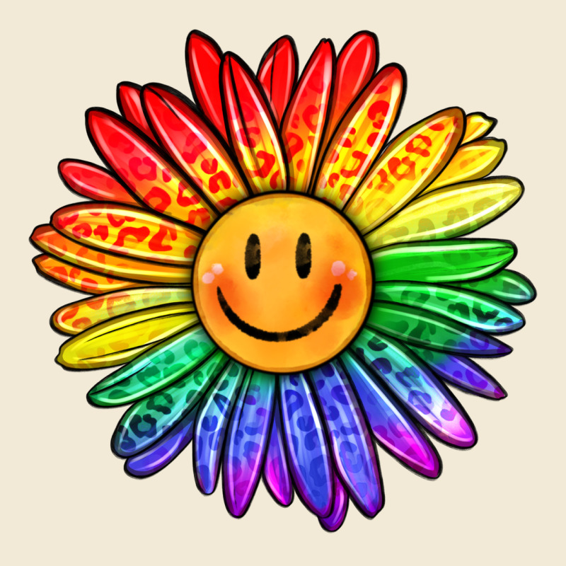 Rainbow Smiley Face Sunflower Premium Hoodie by OliviaCreatesArt | Teevron