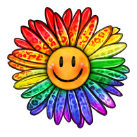 rainbow smiley face sunflower | Teevron