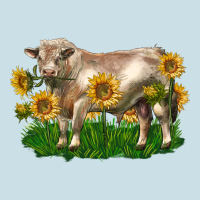 Charolais Bull With Sunflowers Ladies Tee | Teevron