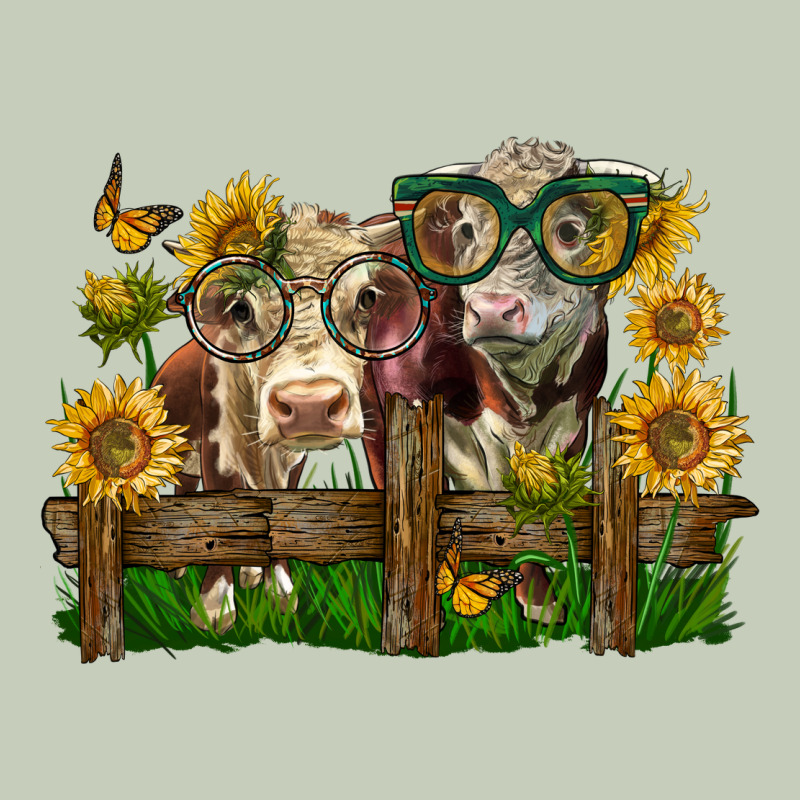 Hereford Bull And Heifer With Sunflowers Ladies Tee by LillyAllenDesigns | Teevron