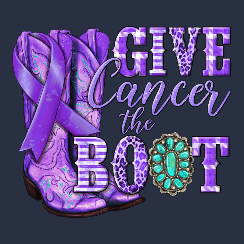 Give Cancer The Boot Purple Ribbon Heavyweight Sweatshirt by NancyCooperArtShop | Teevron