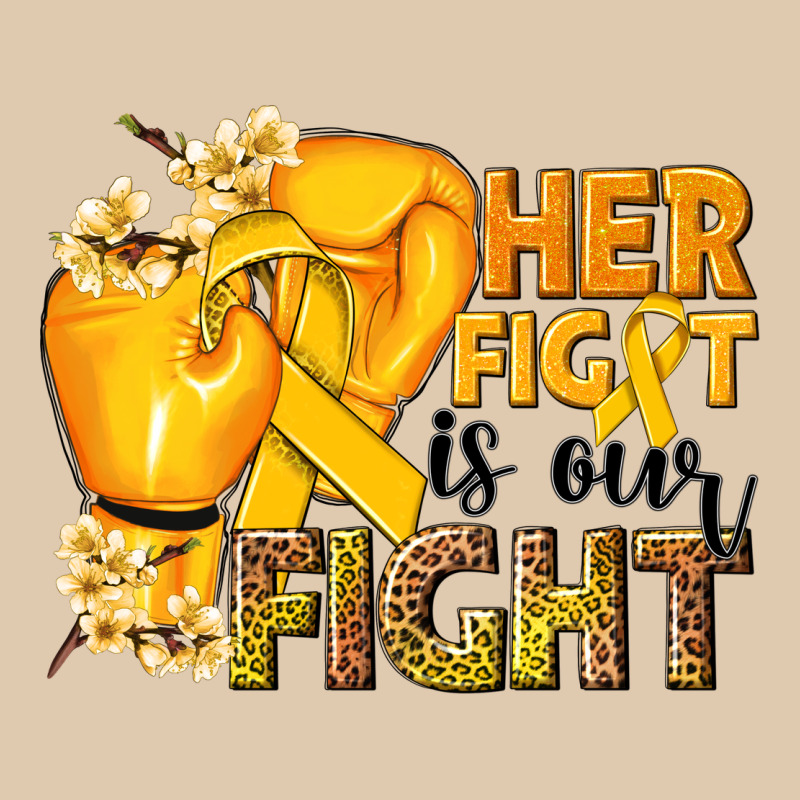 Her Fight Is Our Fight Childhood Cancer Yellow Heavyweight Sweatshirt by NancyCooperArtShop | Teevron