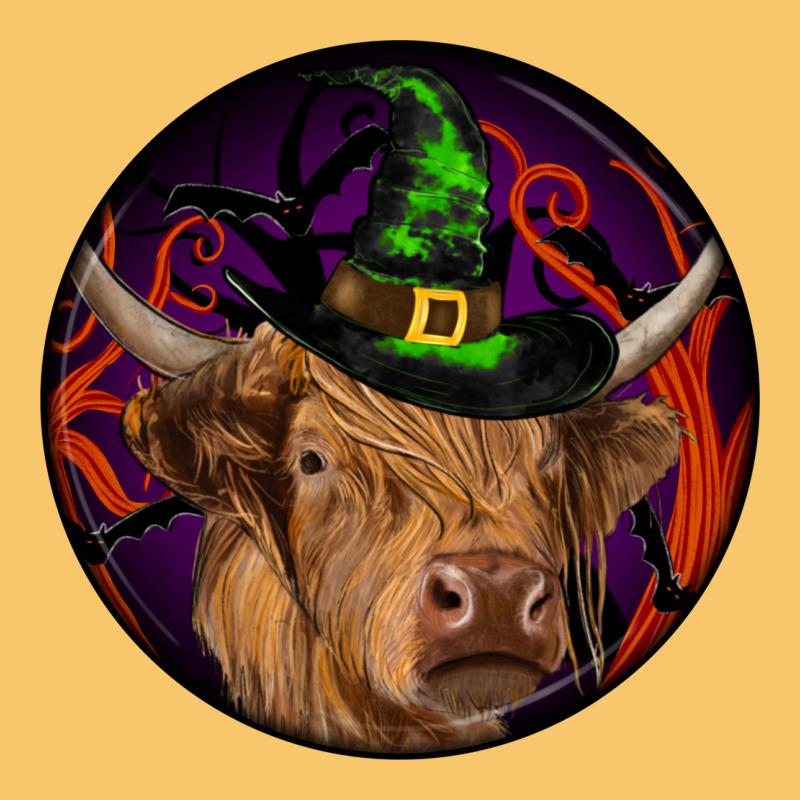 Halloween Highland Cow Round Vintage Hoodie by RanaPortraitStore | Teevron