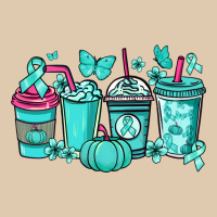 Ovarian Cancer Coffee Cups Teal Ribbon Heavyweight Sweatshirt | Teevron