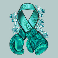 Teal Ribbon With Boxing Gloves Heavy Core Tee | Teevron